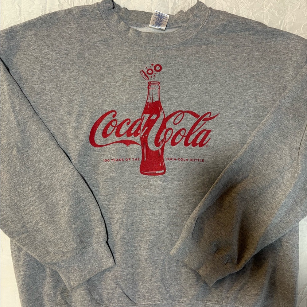 Coca Cola Classic Gray Crewneck Sweater